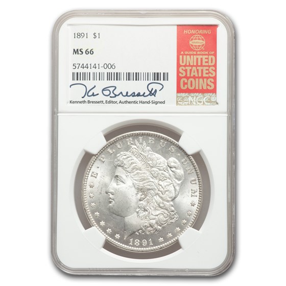 1891 Morgan Dollar MS-66 NGC 1891 Morgan Dollar MS-66 NGC
